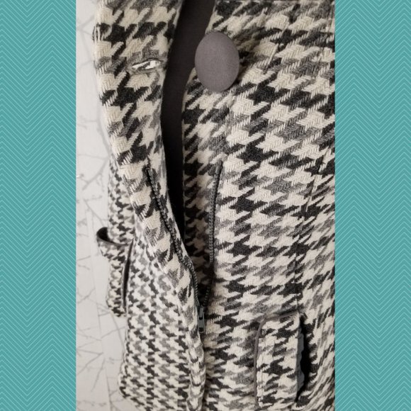 Soia & Kyo White Houdstooth Wool Blend Peacoat - Picture 7 of 9